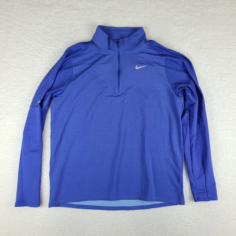 Nike Sweater‎ Mens XL Blue Dri Fit Running Element Performance Tech Golf DJ0531